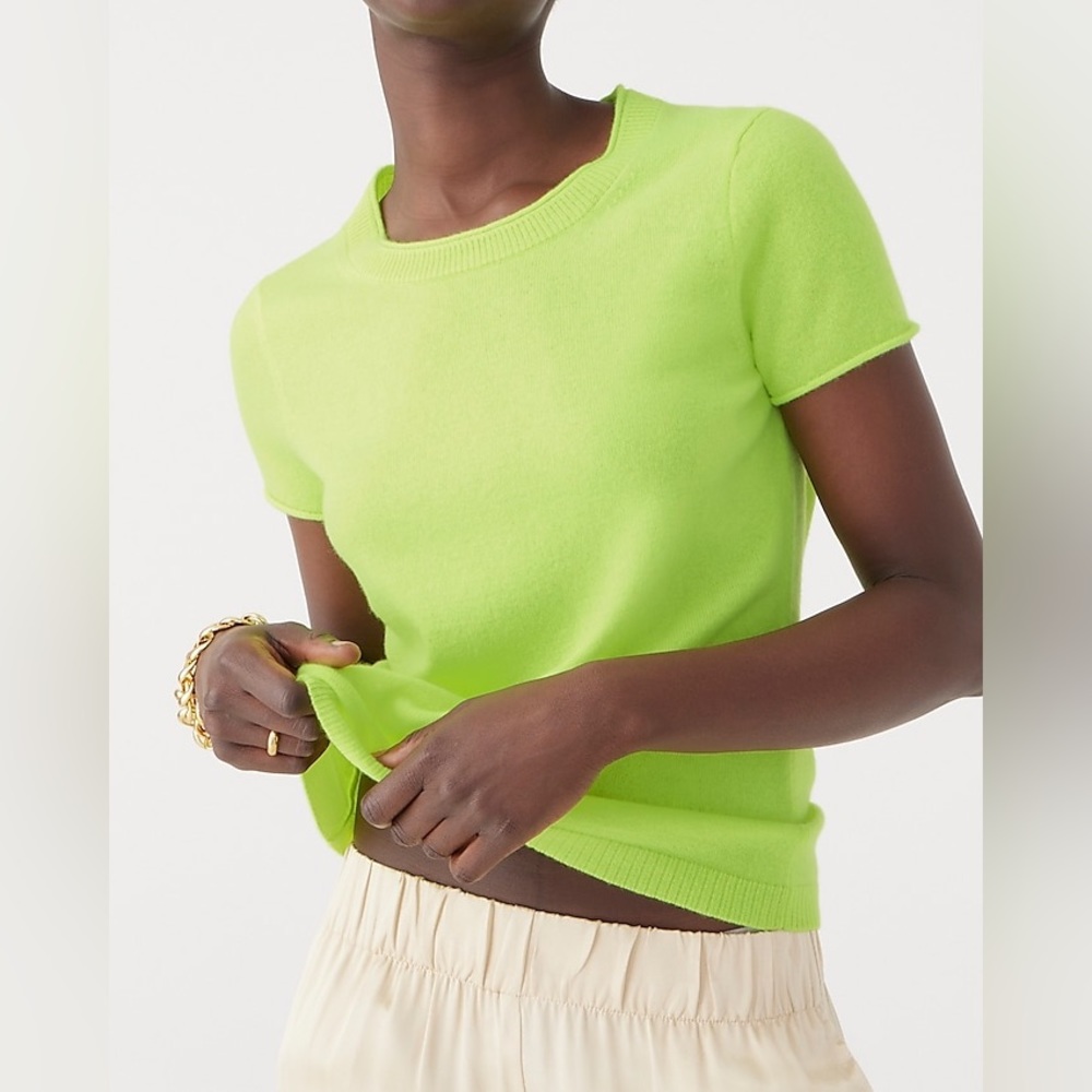 J. Crew Neon Lime Short Sleeve Knit Tee